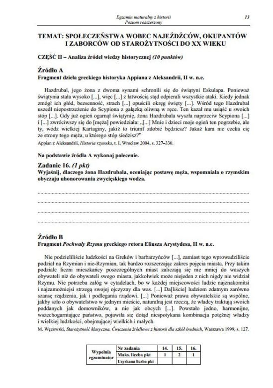 Matura 2014 Historia poziom rozszerzony