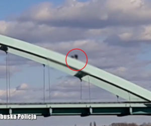 Weszli na przęsło ogromnego wiaduktu w Świebodzinie! Jeden podmuch wiatru mógł doprowadzić do wielkiej tragedii [ZDJĘCIA]