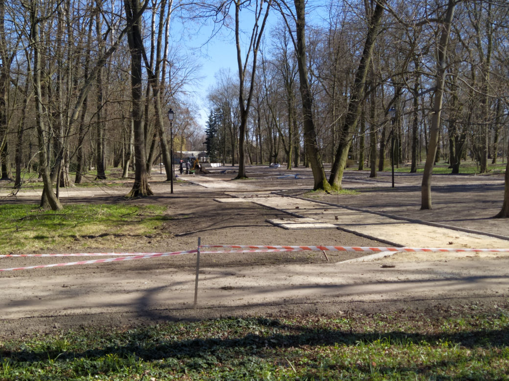 Park Aleksandria w Siedlcach w czasie remontu i prac rewitalizacyjnych - 29.03.2023