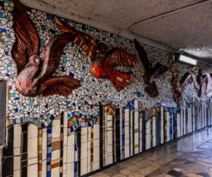 Przejście podziemne przy dawnej kopalni - mozaika z PRL