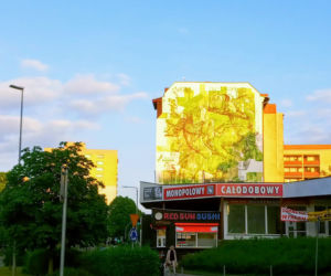 Ekologiczny mural przy Rondzie Giedroycia w Szczecinie
