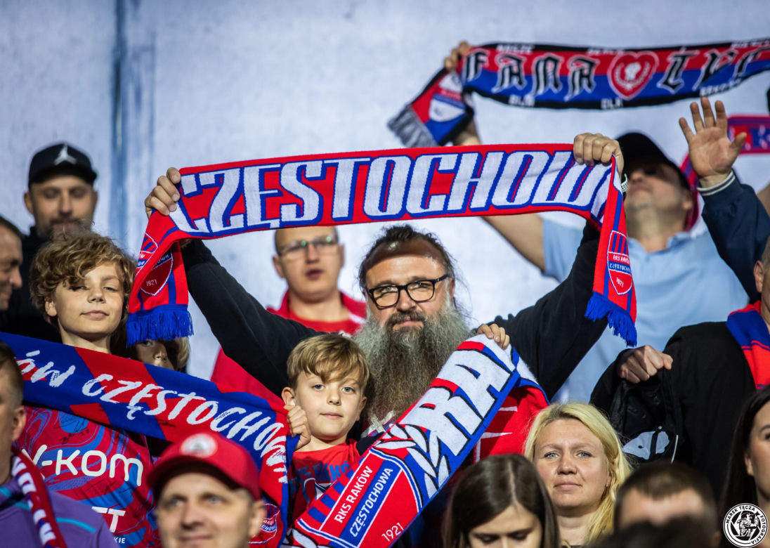 Kibice na meczu Raków Częstochowa - Aris