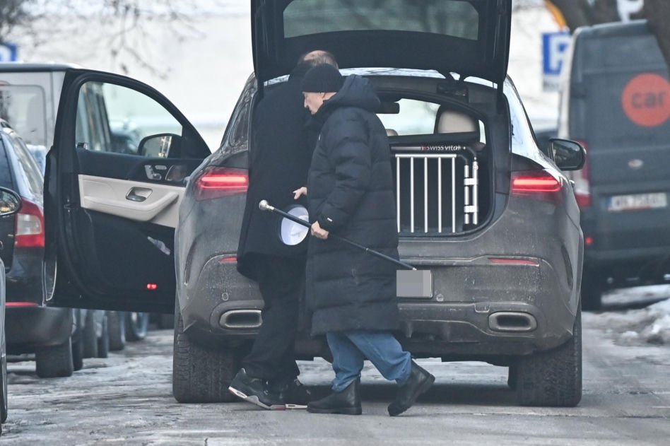 Marek Kondrat z żoną i córką w Warszawie
