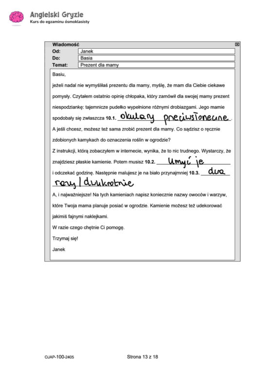 Egzamin Ósmoklasisty 2024 - język angielski