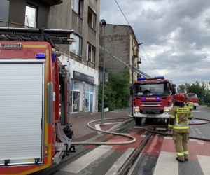 Pożar kamienicy w centrum Sosnowca