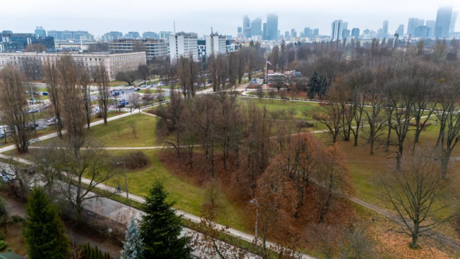 Przyszła trasa tramwaju wzdłuż Pola Mokotowskiego w Warszawie