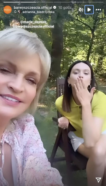 Barwy szczęścia nowy sezon na planie. Małgorzata (Adrianna Biedrzyńska), Natalia (Maria Dejmek)