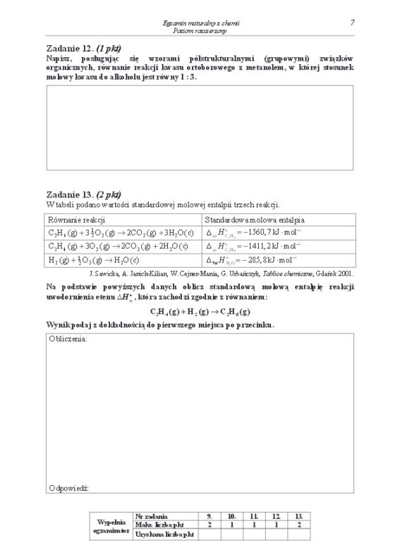 Arkusz rozszerzony chemia matura 2014