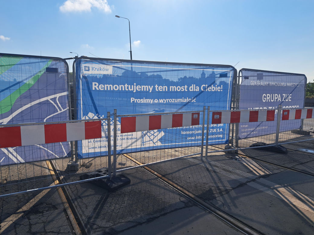 Remont mostu Grunwaldzkiego w Krakowie