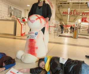 Protest przed Auchan