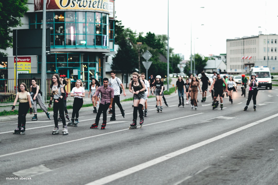 3. Nightskating Białystok. Przejazd wojskowy