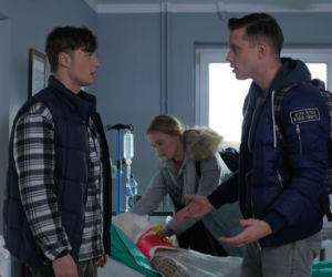  Pierwsza miłość, odcinek 2695, Hania (Joanna Balas), Krystian (Patryk Pniewski), Piotrek (Michał Mikołajczak)