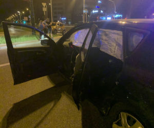 Wypadek drogowy, Warszawa, skrzyżowanie ul. Poligonowej z Ostrobramską