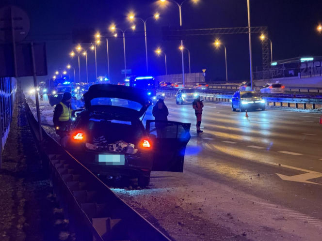 Cztery auta rozbite, sprawca zwiał. W akcji psy tropiące