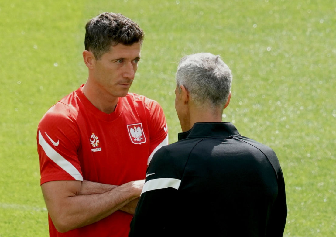Robert Lewandowski na treningu