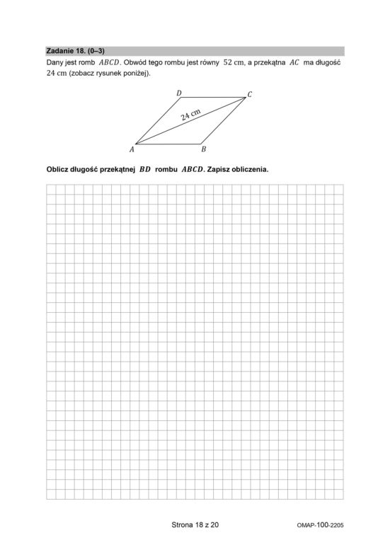 Egzamin ósmoklasisty 2022: Matematyka. ARKUSZ CKE i ODPOWIEDZI [25.05.2022]