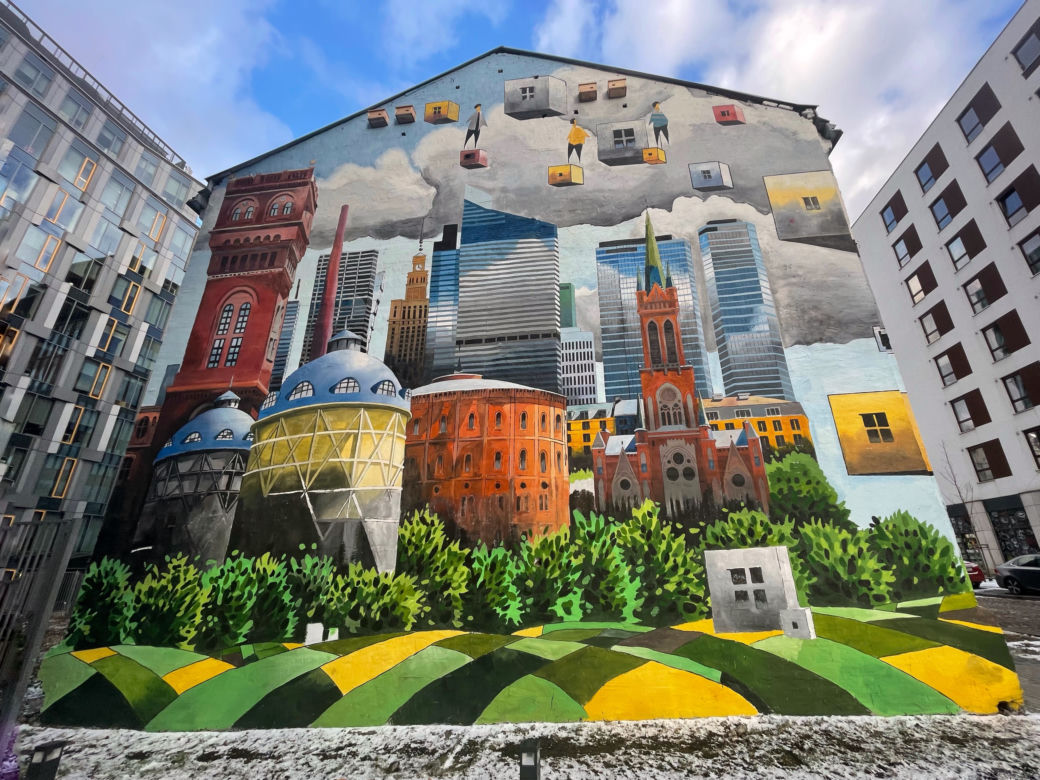 "Oddychający" mural na Woli