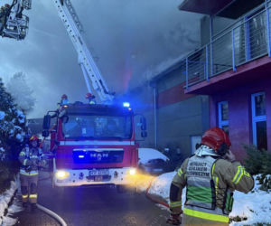 Pożar hali magazynowej w Skawinie