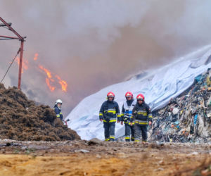 Pożar wysypiska śmieci w Żorach
