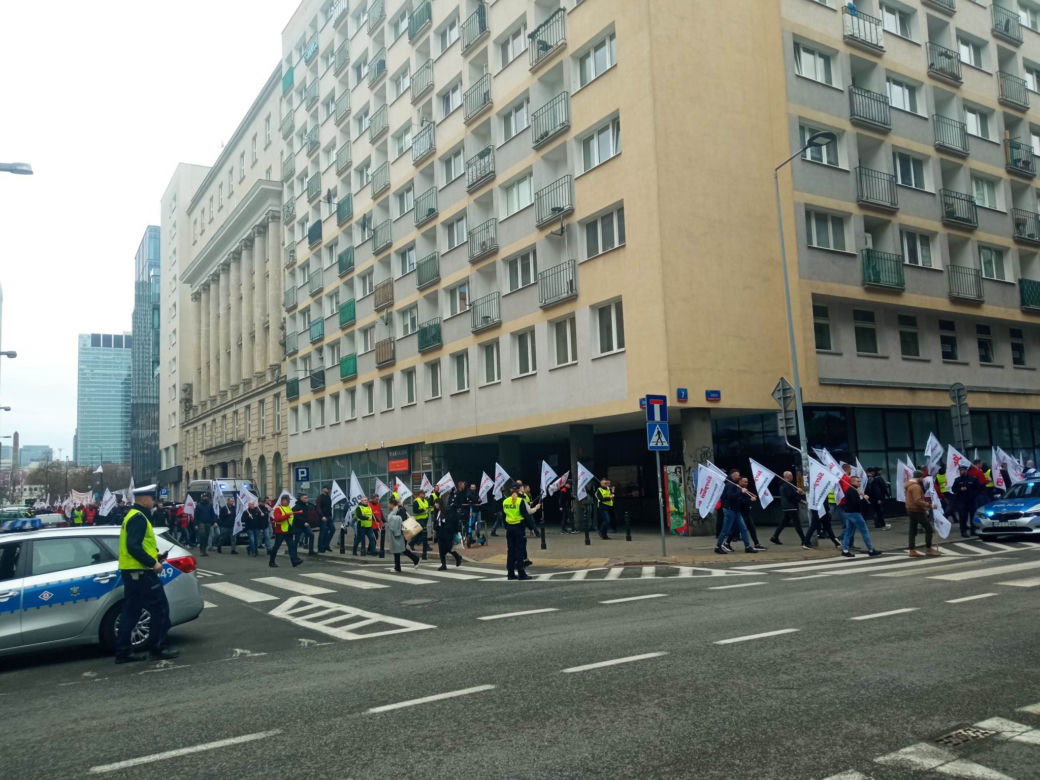 Protest górników w Warszawie