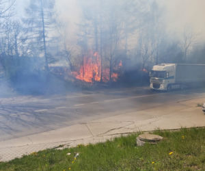 Duży pożar traw na Wzgórzach Krzesławickich