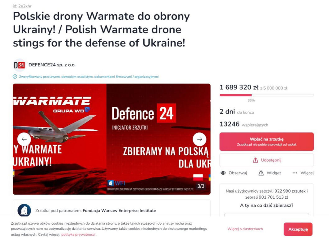 Zbierają na polskie drony dla Ukraińców
