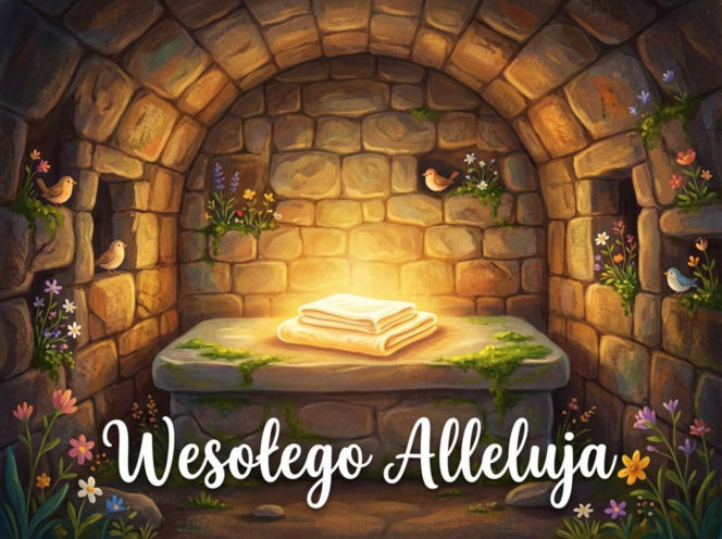 Religijna kartka na Wielkanoc