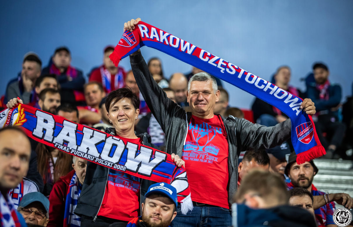 Kibice na meczu Raków Częstochowa - Aris