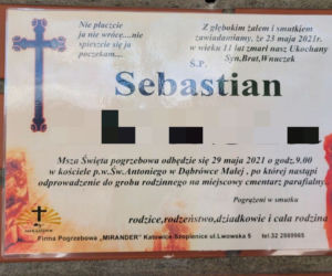 Pogrzeb Sebastiana z Katowic. Wzruszająca kartka na szkole chłopca: Nie płaczcie, ja nie wrócę