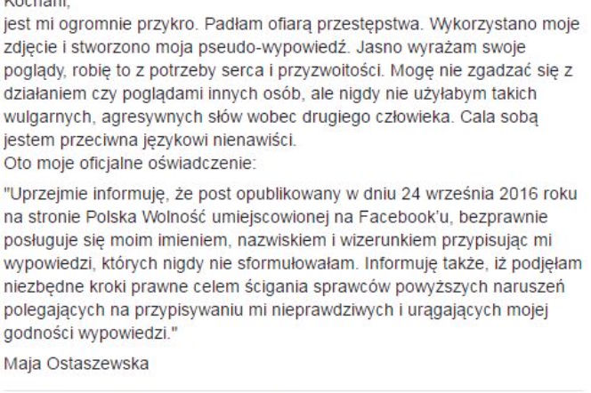 Maja Ostaszewska padła ofiarą przestępstwa?