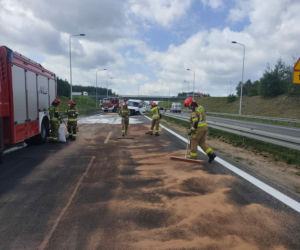 Wypadek na s7 w Zaleziance