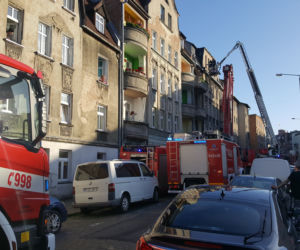 Pożar w kamienicy przy ulicy Kościuszki w Grudziądzu. Paliło się poddasze budynku