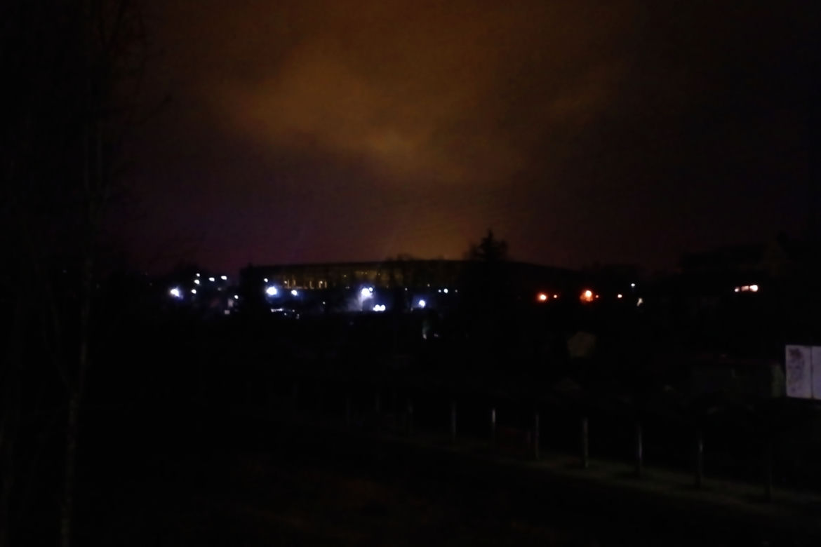 Pomarańczowa łuna nad Szczecinem