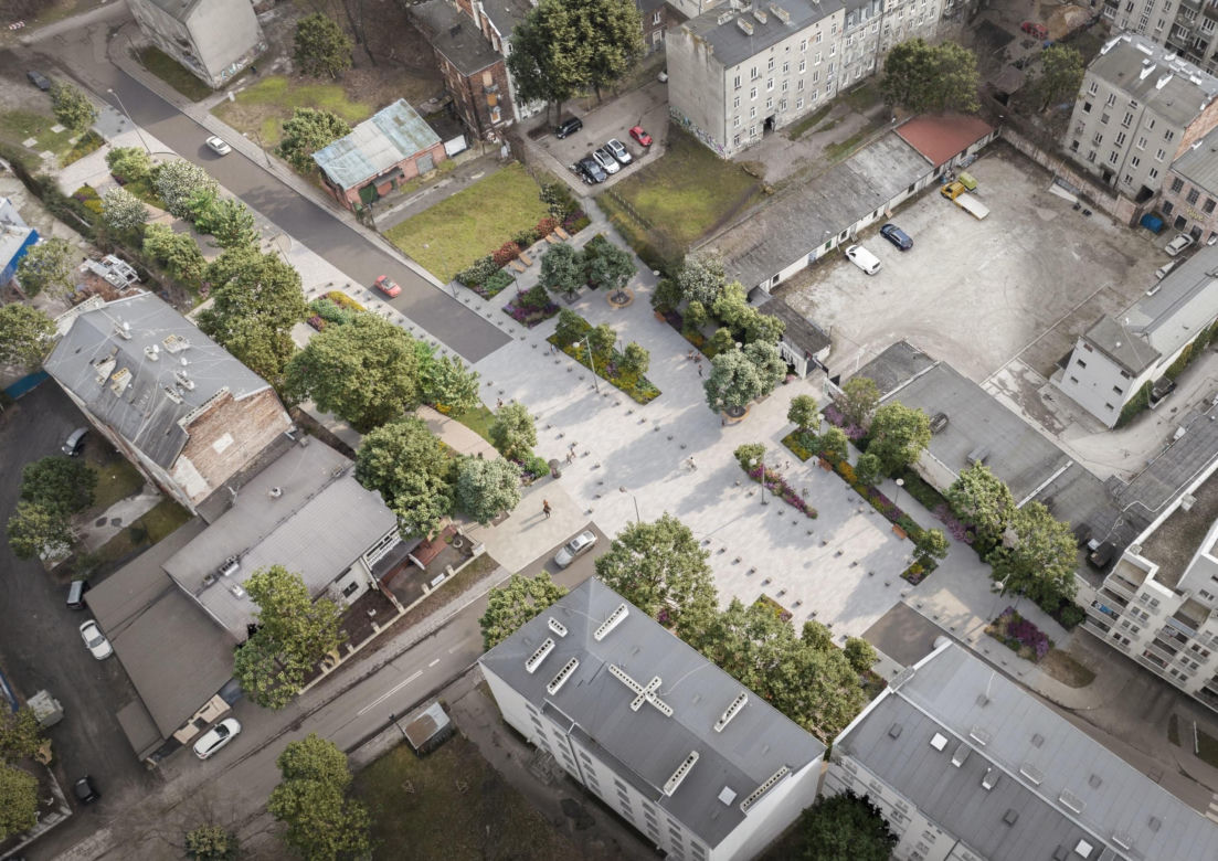 Nowy plac z zielenią na Pradze-Północ - projekt