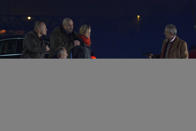 Pierwsza miłość. Krzyś (Mariusz Jakus), Romuś (Grzegorz Skrzecz), Karol Weksler (Karol Strasburger), Andrzej (Jerzy Bończak), Sabina (Urszula Dębska)