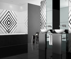 Płytki do łazienki w stylu op-art