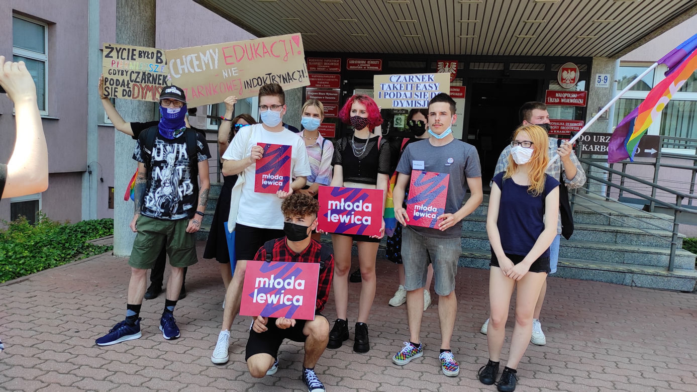 STOP Czarnek - protest Młodej Lewicy w Tarnowie