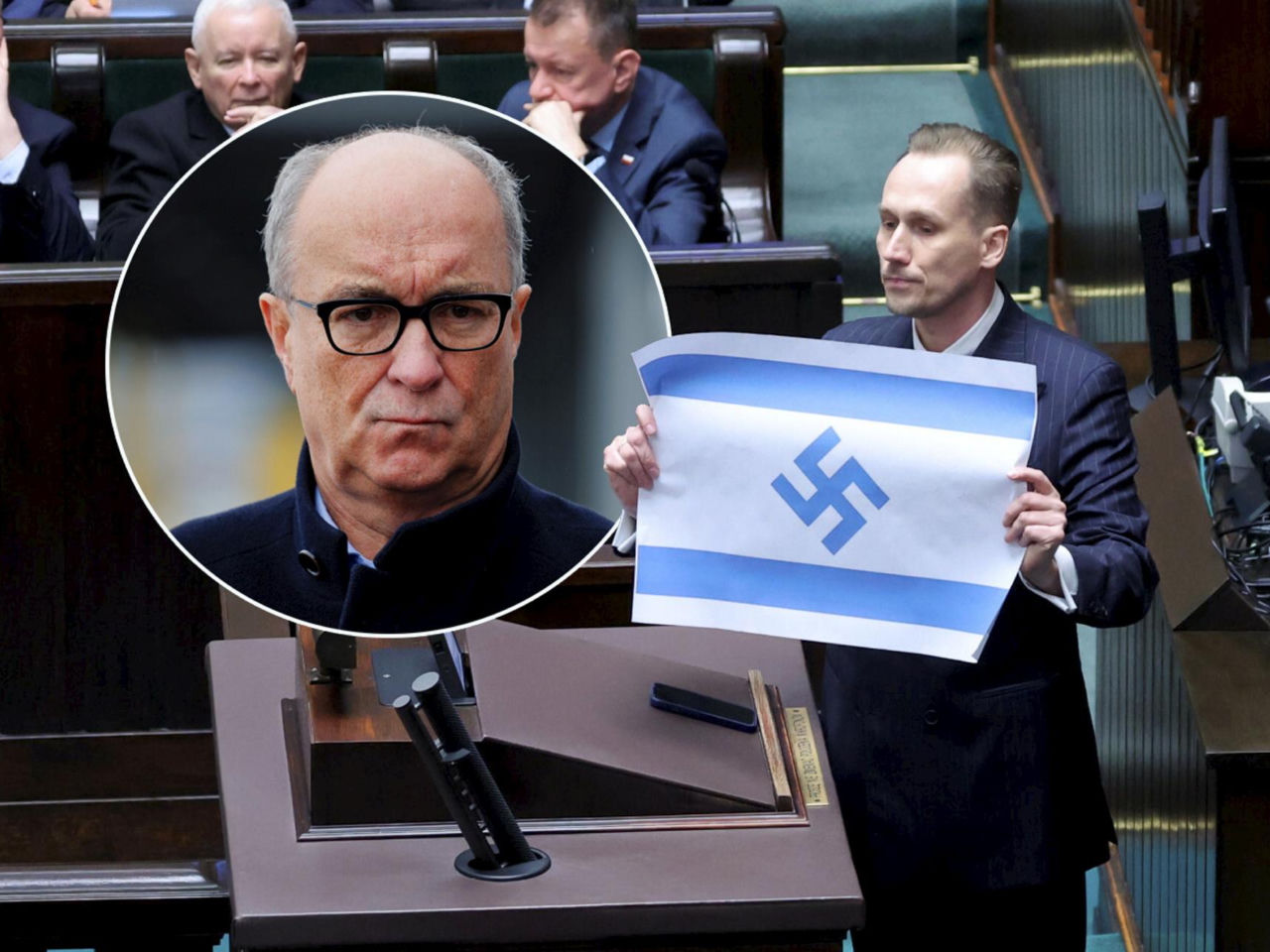 Skandal w Sejmie z flagą Izraela i swastyką. Czarzasty nie miał litości dla Berkowic…