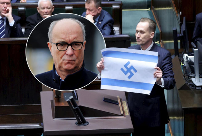 Skandal w Sejmie z flagą Izraela i swastyką. Czarzasty nie miał litości dla Berkowicza
