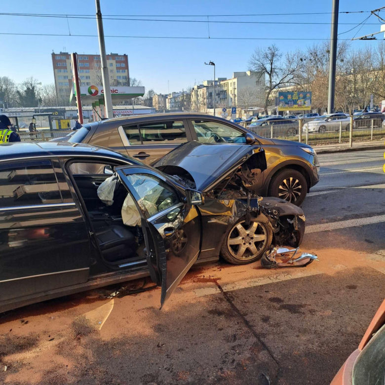 Wypadek na Kopcińskiego w Łodzi