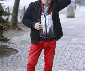 Sportowcy i aktorzy pod siedzibą TVN