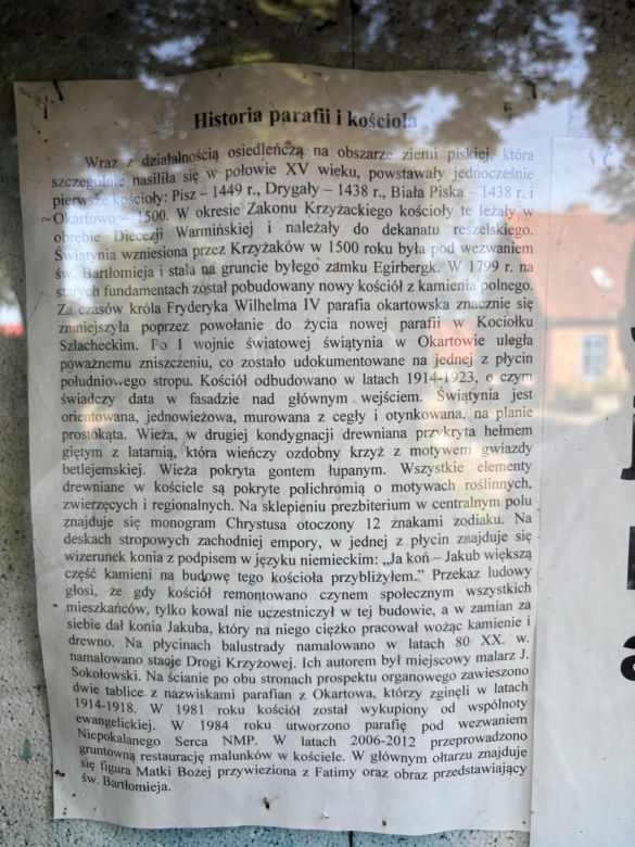 Wyjątkowy kościół w Okartowie. Wnętrze zapiera dech w piersiach