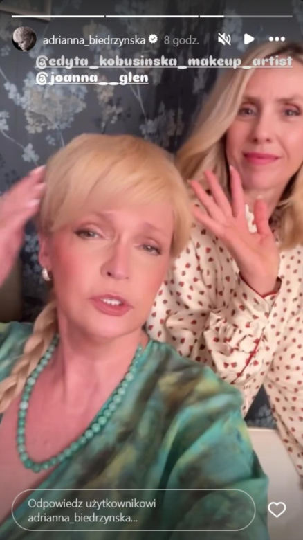 Barwy szczęścia nowy sezon na planie. Małgorzata (Adrianna Biedrzyńska), Malwina (Joanna Gleń)