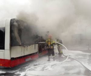 Nowy Sącz. Znowu pożar w miejskim autobusie! W środku byli pasażerowie
