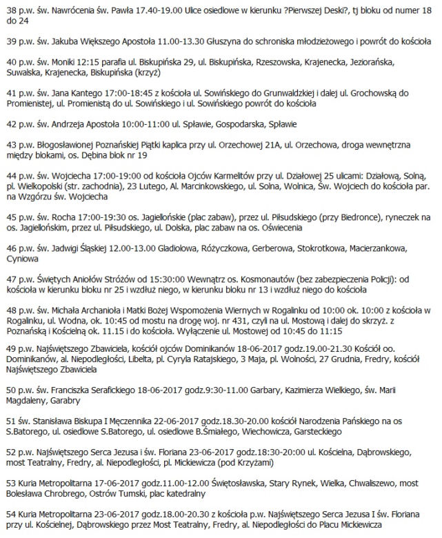 Procesje Bożego Ciała w Poznaniu 2017