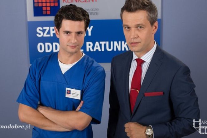 Na dobre i na złe odc. 547. Andrzej Falkowicz (Michał Żebrowski), Adam Krajewski (Grzegorz Daukszewicz)