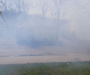Duży pożar traw na Wzgórzach Krzesławickich
