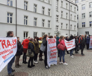 Protest pracowników socjalnych w Łodzi
