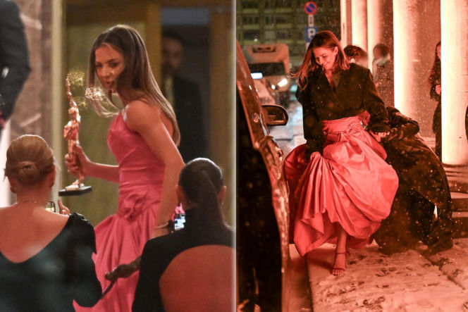 Anna Lewandowska wychodzi z Gali Mistrzów Sportu