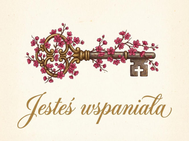 Ozdobny klucz z kwiatami na Dzień Kobiet